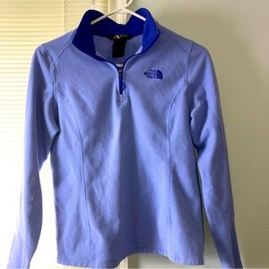 The North Face Sweater Womens Pullover Fleece Sz Medium 1/4 Zip  Blue
